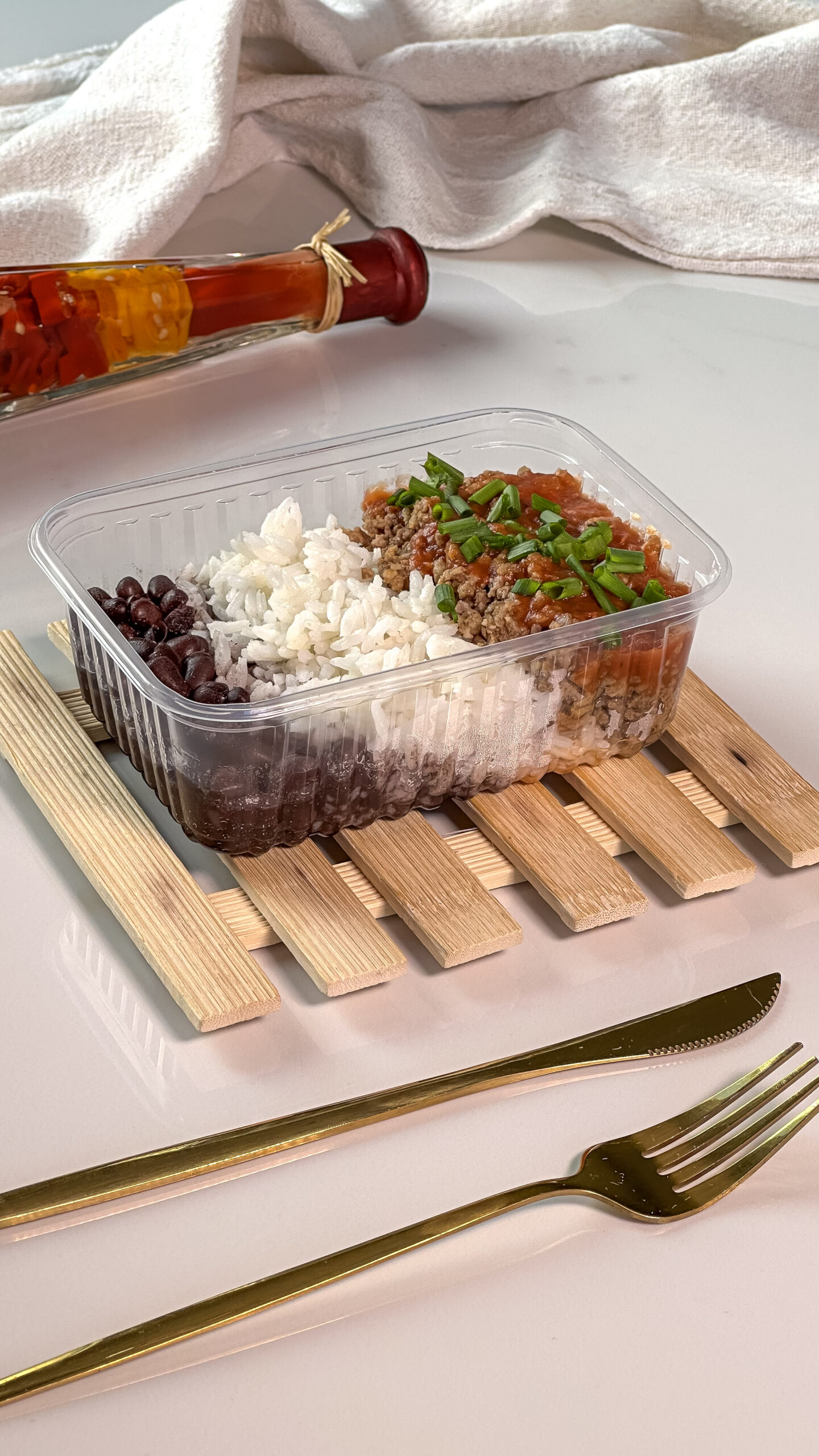 Arroz branco com feijão e carne moída (300g) - Imagem 2